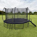 Trampoline 12FT 14FT Trampoline with Enclosure - Recreational Trampolines with Slide and Galvanized Anti-Rust Coating ASTM Approval- Outdoor Trampoline for Kids Capacity for 5-7 Kids and Adults