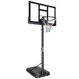 Outdoor Iron Frame Basketball Stand Portable Basketball System with Backboard and Wheels 6.6ft - 10ft Adjustable Height Basketball Hoop for Kids and Adult All-Weather