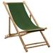 Dcenta Deck Chair Bamboo and Canvas Backrest Adjuatable Camping Chair Foldable Green for Outdoor Poolside Balcony Beach Travel Picnic 23.6 x (42.5-48.4) x (24.4-36.6) Inches (W x D x H)