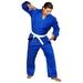 Woldorf USA Single Weave Jiu Jitsu Kimono Blue No Logo Size 5 A3 Martial Arts Training Uniforms Pre-Shrunk Ultra Light Weight Uniforms Soft Fabric