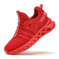 Kricely Boys Kids Trainers Boys Tennis Shoes Girls Running Walking Shoes School Gym Sports Trainers Breathable Lightweight Sneakers(Red 1.5 Big Kid)