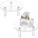 2 Packs Clear Acrylic Jewelry Display Riser 4.7x2inch Round Acrylic Cake Stand 3-Leg Display Riser Assembled Transparent Display Holder