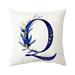 Pillow Cases 1Pcs Throw Pillow Covers Alphabet Decorative Pillow Cases Abc Letter Flowers Cushion Covers 18 X 18 Inch Square Pillow Protectors for Sofa Couch Bedroom Car Chair Home Decor Linen Q