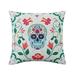 De Leon Collections 16 x 16 in. Day of Dead Floral Sugar Skull Halloween Decorative Accent Throw Pillow Multi Color