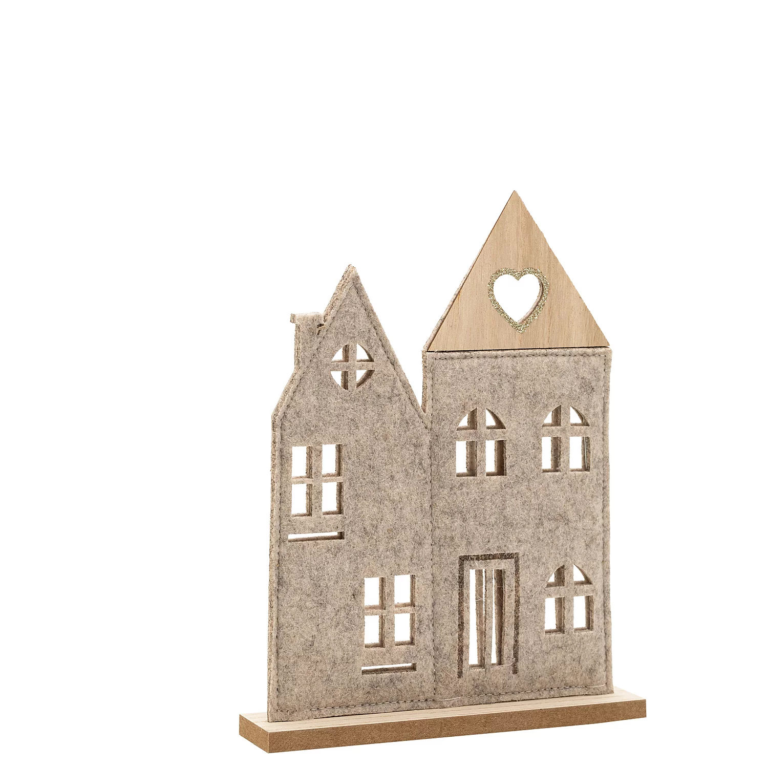 Maison déco en bois et en feutrine, 15 x 4 x 23 cm