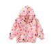 Esaierr Toddler Kid Girl Print Zip Jacket Hooded Trench Cute Punching Cardigan Windbreaker for 3-8T