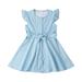 Youmylove Dresses For Girls Toddler Kids Baby Summer Casual Sleeveless Round Neck Blue Striped A Line Dress Party Princess Dress Clothes