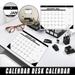 Clearance YOHOME 2022 English Version Black Classic Wall Calendar 18 Months Desk Multicolor