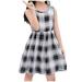 HAPIMO Girls s A Line Dress Tropical Leaf Floral Plaid Lovely Princess Dress Sleeveless Relaxed Comfy Round Neck Pleated Swing Hem Holiday Cute Gray 140