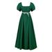 Youmylove Dresses For Girls Toddler Plus Size Big Regency Dresses Ruffled Classical Puff Sleeve Empire Waist Dress Belt Gown