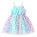 Youmylove Dresses For Girls Toddler Kids Summer Sleeveless Sleeveless Colorful Floral Embroidery Mesh Dress Princess Dress