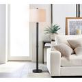 Latitude Run® 60"H Modern Metal Tall Pole Floor Lamp Lamp w/Fabric Shade & LED Bulb for Livingroom in Black | 60 H x 16 W x 16 D in | Wayfair