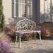 Astoria Grand Rives Metal Outdoor Bench Metal in White | 31 H x 39.5 W x 18.5 D in | Wayfair 00F561302A5242148A7D8774970579AB