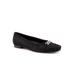 Wide Width Women's Harmony Dressy Flat by Trotters in Black Suede (Size 6 1/2 W)