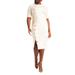 Plus Size Women's Button Front Workwear Dress by ELOQUII in Antique Cream (Size 24)
