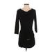 White House Black Market Casual Dress - Bodycon Cowl Neck 3/4 sleeves: Blue Print Dresses - Women's Size X-Small