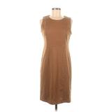 SOHO Apparel Ltd Casual Dress - Sheath Crew Neck Sleeveless: Brown Solid Dresses - Women's Size 6 Petite