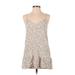 American Eagle Outfitters Casual Dress - A-Line V Neck Sleeveless: Tan Dresses - Women's Size Small Petite