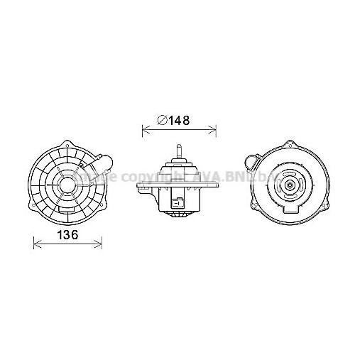 AVA QUALITY COOLING Innenraumgebläse Ø140mm 140mm für HYUNDAI KIA 971130X000 HY8404