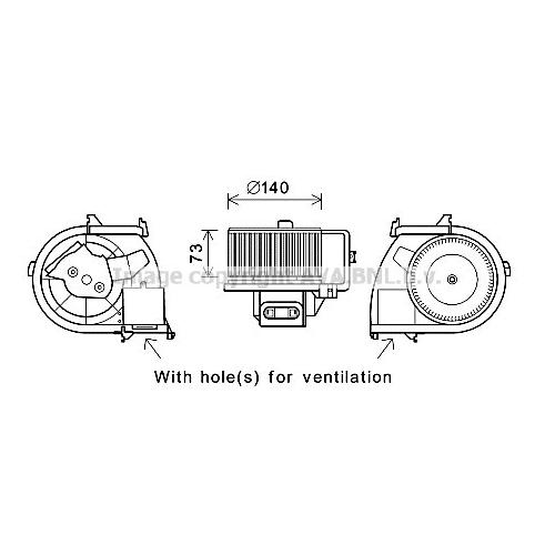 AVA QUALITY COOLING Innenraumgebläse Ø140mm 140mm für RENAULT 7701047853 7701049076 RT8594