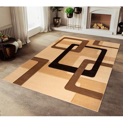 Teppich MY HOME "Maxim" Gr. 7, braun (braun, beige), B:240cm H:13mm L:320cm, Kunstfaser, Teppiche, Hoch-Tief-Effekt, Kurzflor, 3D-Design, Kundenliebling Image