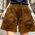 Short baggy taille haute pour femme jambe large grandes poches vintage pantalon cargo Y2k