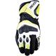 Five RFX4 EVO Motorcycle Gloves, black-white-yellow, Size S