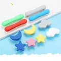 DXS Children Rubber Door Handles Cute Pink Heart Star Moon Cloud Kitchen Cabinet Knobs and Handles