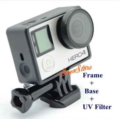 Standard Protective Frame + Base + UV Filter Accessories Set for Go Pro Hero 3 3+ 4 Free Shipping