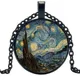 2019/ Oil Painting Starry Night Pendant Starry Night Necklace Vincent Van Gogh Pendant Bronze