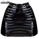 Womens Wet Look Zipper High Waist Bodycon Miniskirts Fashion Patent Leather Pencil Mini Skirt