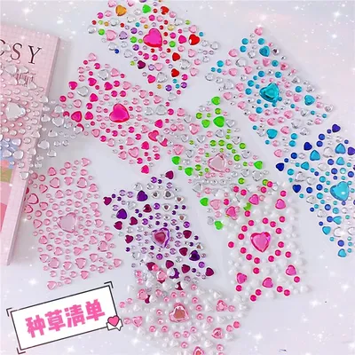 3D Kawaii Aufkleber Herz Briefpapier Aufkleber Niedliche Aufkleber für Kinder Kinder DIY Dekor Image