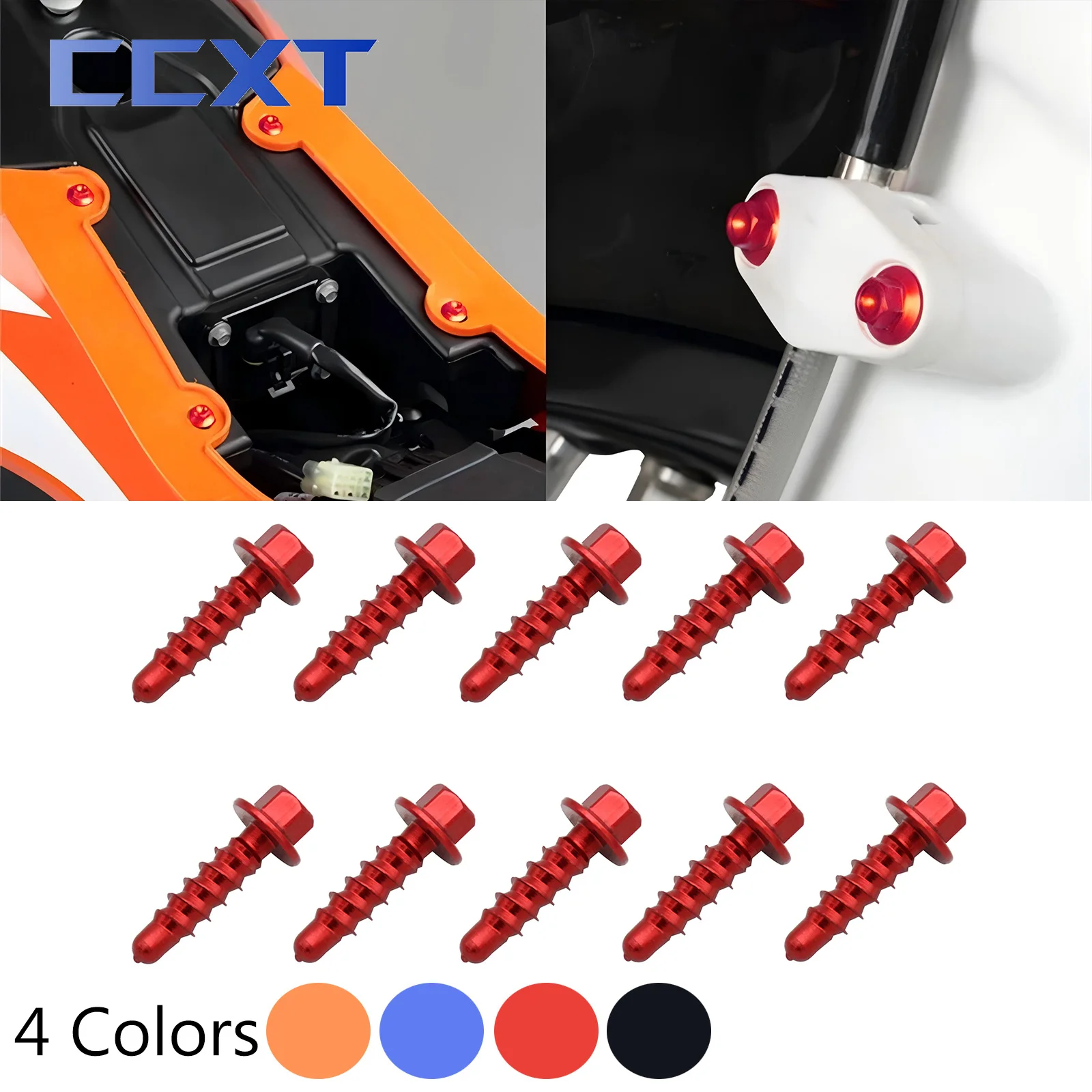 10-teiliges CNC-Aluminium-Blechschrauben-Set für Husqvarna FE TE FC TC FX TX für KTM EXC EXCF XC XCF XCW SX SXF 2004–2022 Image