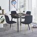 4 Pieces Modern Armless Dining Chair Set with Metal Leg