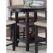 5pc Counter Height Dining Set Table w Built-in Shelves and 4x Counter Height Chairs Wooden Dining Room Furniture