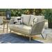 Signature Design by Ashley Swiss Valley Brown/Beige Outdoor Loveseat with Cushion - 53"W x 33"D x 28"H