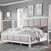 Katia Eastern King Bed in Light Gray Linen, Rustic Gray & Weathered White Finish