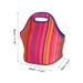 Insulated Lunch Bag, Neoprene Lunch Tote Bag, Thin Vertical Stripe Pattern - Multicolor