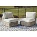 Signature Design by Ashley Calworth Brown/Beige Outdoor Armless Chair with Cushion (Set of 2) - 29"W x 34"D x 33"H