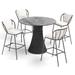 Tulle 5-Piece 48" Round Bar Table and Malti Bar Chairs Set - Skyline HPL Top