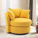 Modern Swivel Accent Chairs, Leisure Chairs, Upholstered Fabric Barrel Chair with 3 Pillows for Bedroom, Living Room Chair
