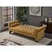 Pleuche Rectangular Large Sofa Stool Storage Ottoman Bench with Arms Upholstered Tufted Storage Bench for Bedroom