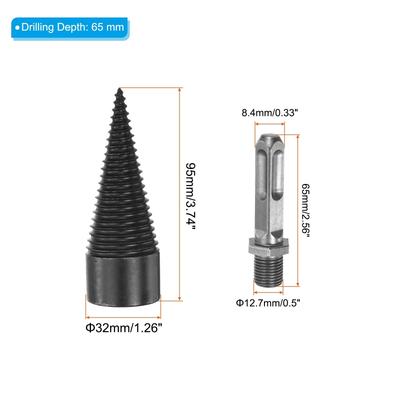 Firewood Log Splitter Drill Bit Square Shank Shaft Drills Screw Driver