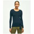Brooks Brothers Women's Silk Viscose Crewneck Sweater | Navy | Size Small