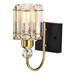 Aitana 8 Inch Brass Finish Crystal Shade Wall Sconces 1-Light