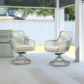 Meetleisure 2 Pieces Outdoor Patio Dining Rattan Wicker Chairs Gray