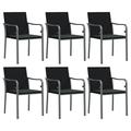 vidaXL Patio Chairs with Cushions 2 pcs Black 22 x23.2 x33.1 Poly Rattan