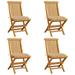 Htovila Patio Chairs with Beige Cushions 4 pcs Solid Teak Wood