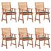 Htovila Patio Dining Chairs 6 pcs with Cushions Solid Acacia Wood