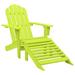 Htovila Patio Adirondack Chair with Ottoman Solid Fir Wood Green